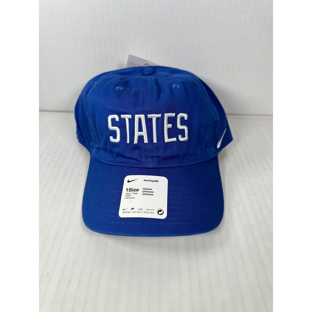NEW Nike Heritage86 USMNT Campus Crest State Adjustable Hat Game Royal Blue OSFM